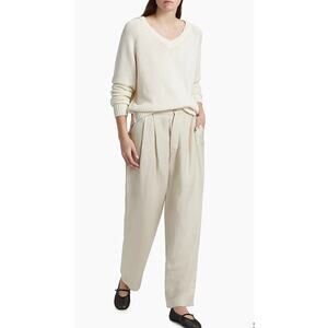 Jamie Haller The Big Pleat Linen Blend Trousers Stone Beige Pants 0 Work